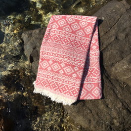 Mijölnir Toalla de playa Fouta Rojo con diseño de alfombra